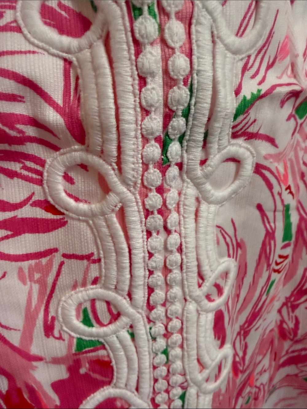 Lilly Pulitzer 💗Sleeveless Pink & Green Flamingo Print Shift Dress - Picture 6 of 15